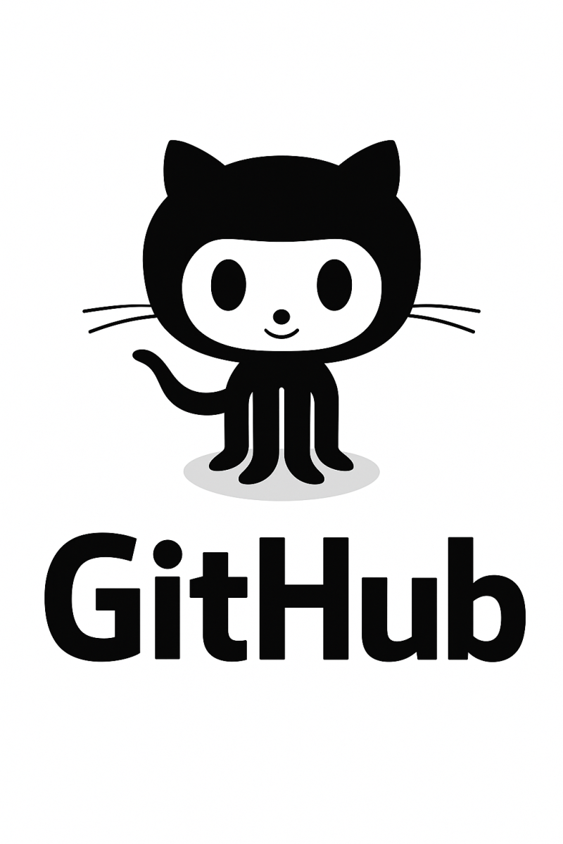 github logo_simple, printable art, 300 DPI
