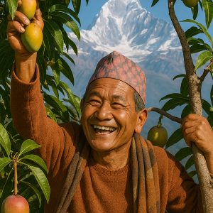man in scenic himalayas, printable art, 300 DPI