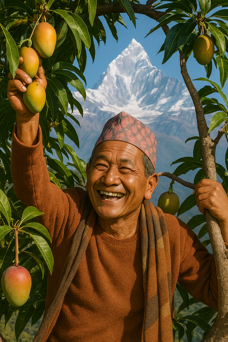 man in scenic himalayas, printable art, 300 DPI