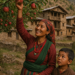 20250618_1444_tamang mother and son_simple, printable art, 300 DPI