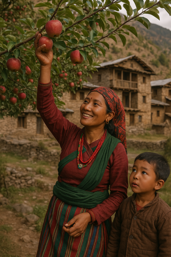20250618_1444_tamang mother and son_simple, printable art, 300 DPI