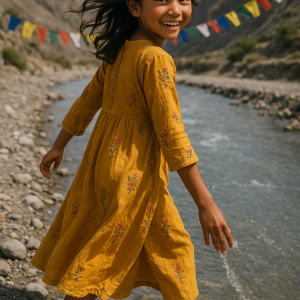 girl by mustang river_, printable art, 300 DPI
