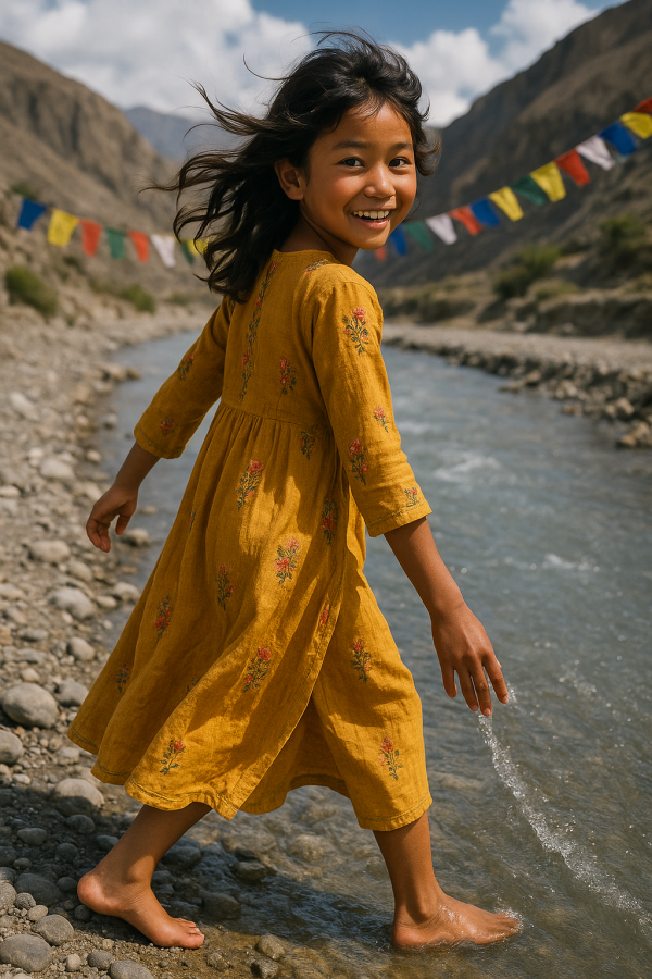 girl by mustang river_, printable art, 300 DPI