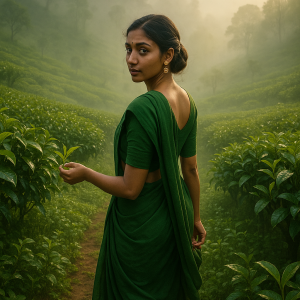 misty tea garden stroll_simple, printable art, 300 DPI
