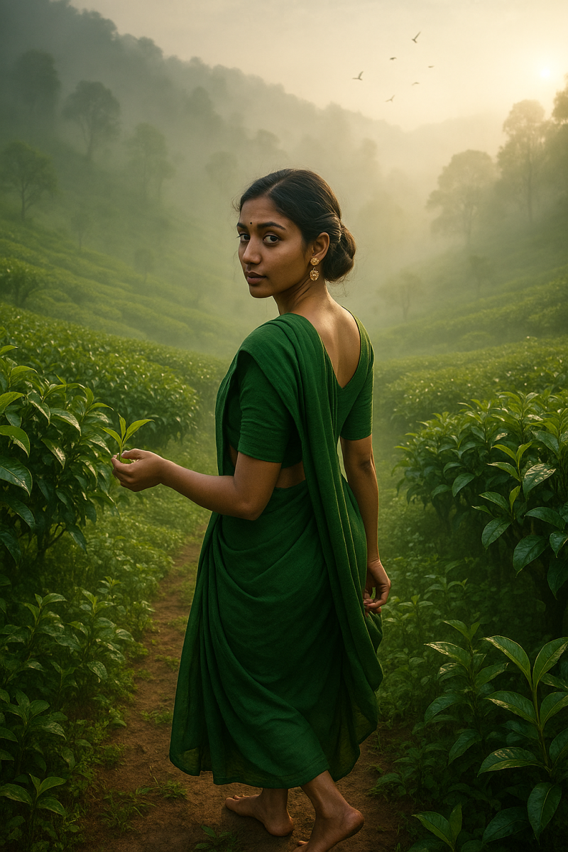 misty tea garden stroll_simple, printable art, 300 DPI