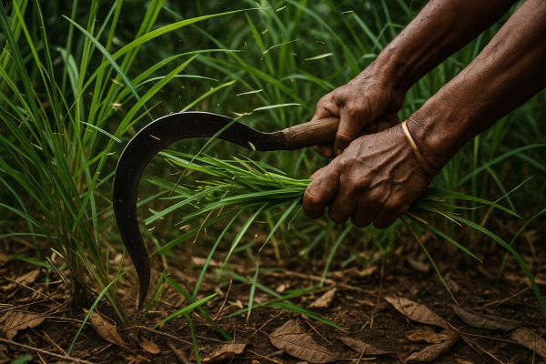cutting jungle grass_simple, printable art, 300 DPI