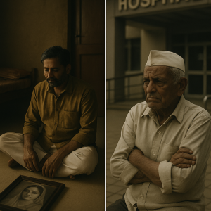 0108_silent grief in gujarat_simple, printable art, 300 DPI