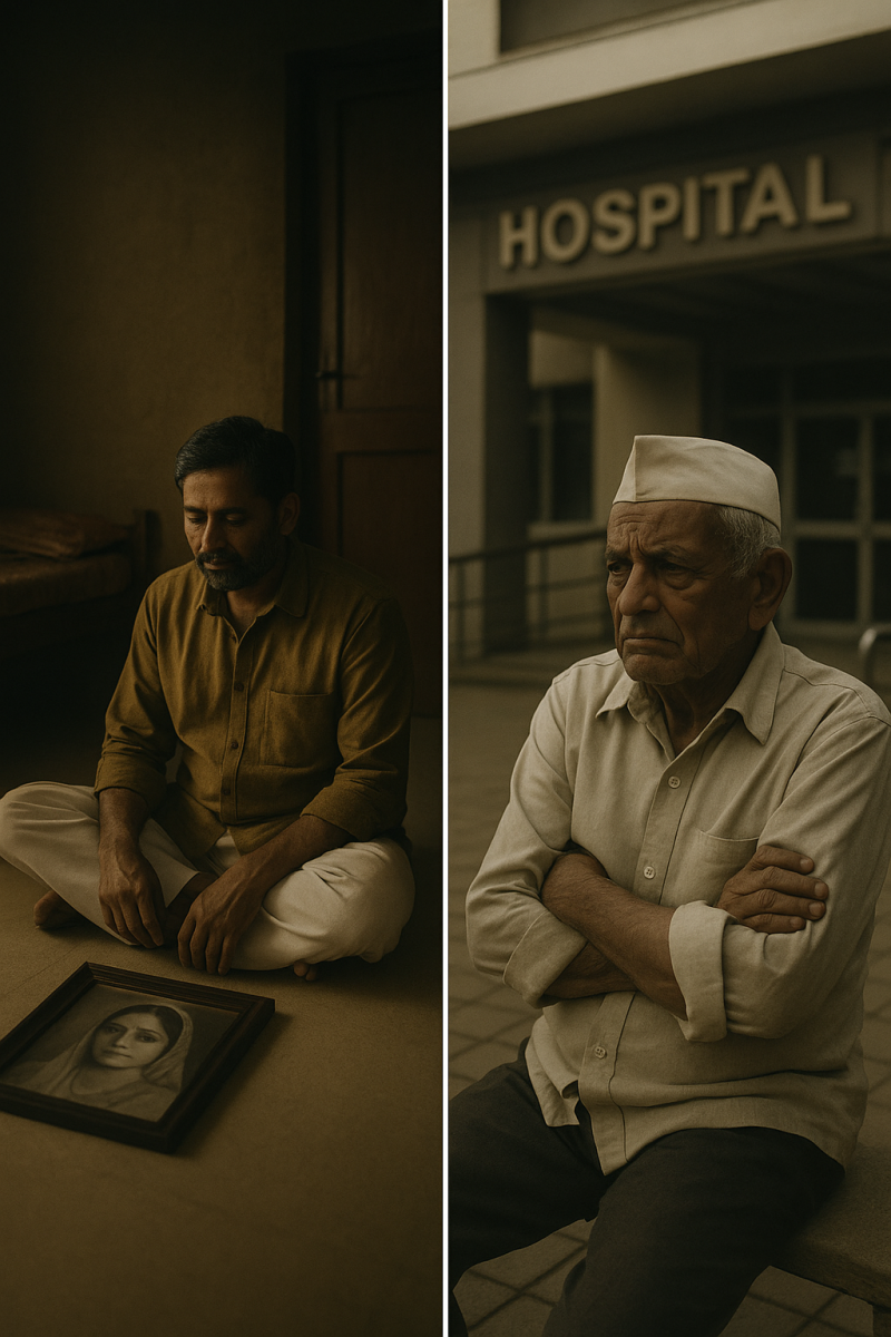 0108_silent grief in gujarat_simple, printable art, 300 DPI