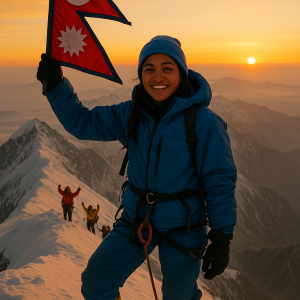 nepali climber's triumph_simple, printable art, 300 DPI