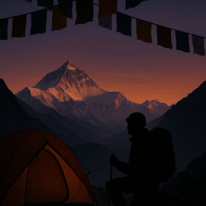 climber's dusk reflection_simple, printable art, 300 DPI