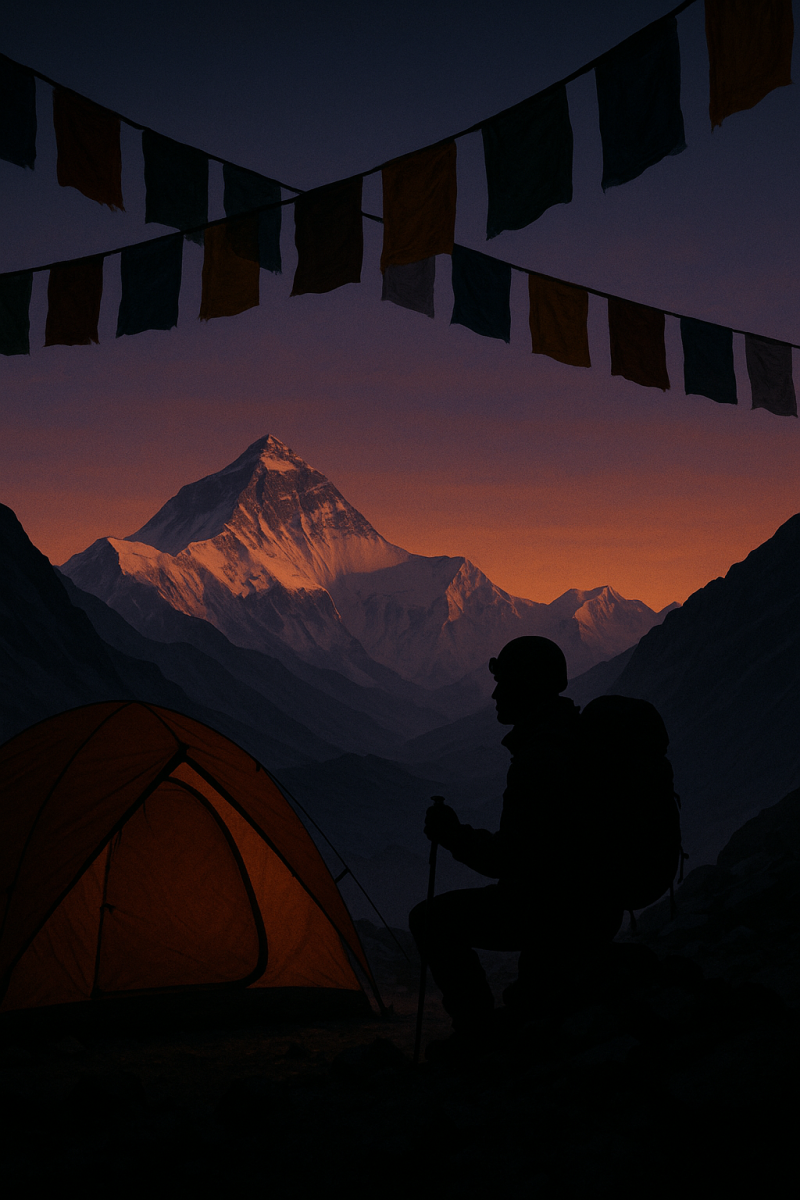 climber's dusk reflection_simple, printable art, 300 DPI