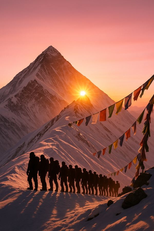 everest sunrise summit_simple, printable art, 300 DPI