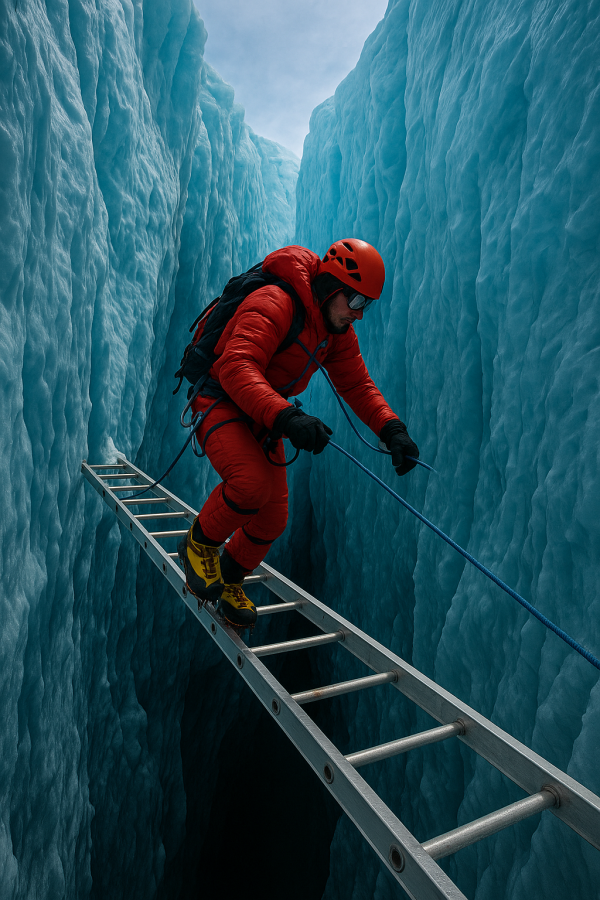 icefall ladder crossing_simple, printable art, 300 DPI