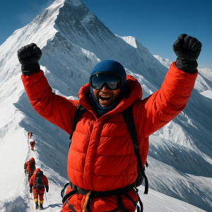 triumphant everest descent_simple, printable art, 300 DPI