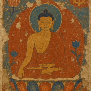 1559_buddhist mural fragment_simple, printable art, 300 DPI