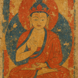 1559_buddhist mural fragment_simple, printable art, 300 DPI