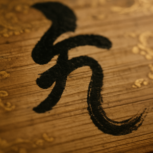 1559_sumi brush on manuscript_, printable art, 300 DPI