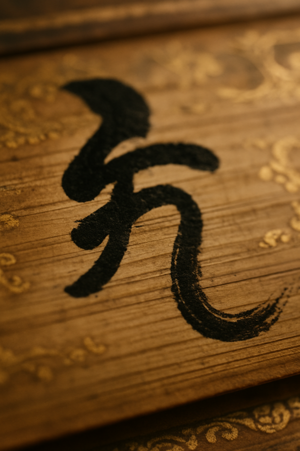 1559_sumi brush on manuscript_, printable art, 300 DPI