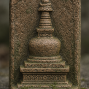 clay chorten sculpture_simple, printable art, 300 DPI