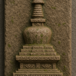 clay chorten sculpture_simple, printable art, 300 DPI