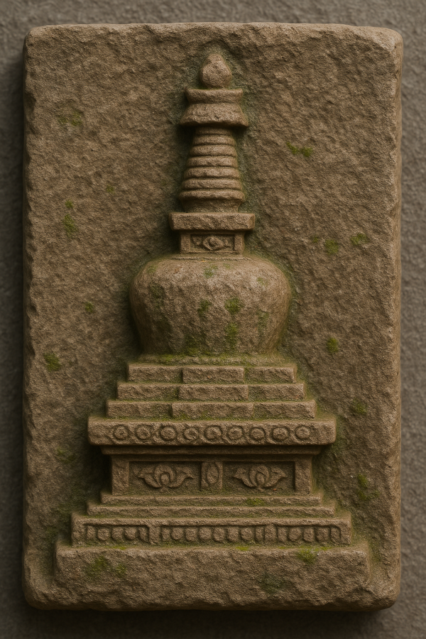 clay chorten sculpture_simple, printable art, 300 DPI