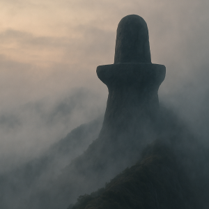 misty mountain lingam_simple, printable art, 300 DPI