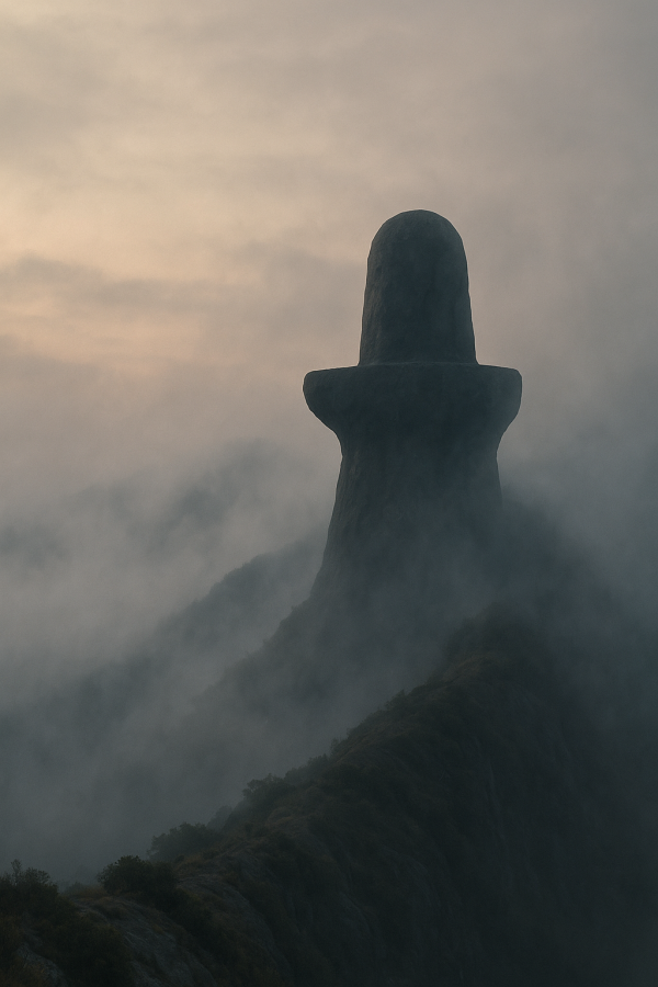 misty mountain lingam_simple, printable art, 300 DPI