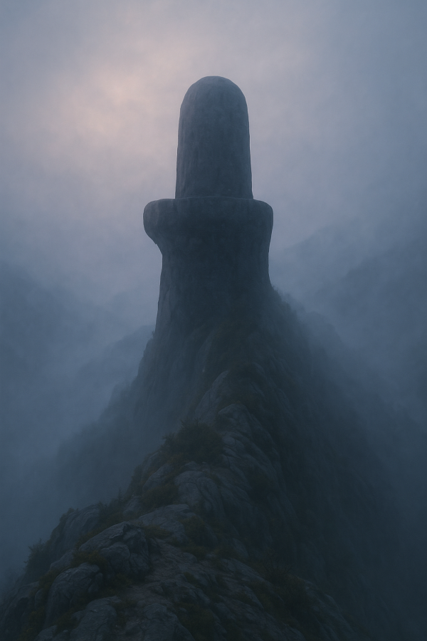 misty mountain lingam_simple, printable art, 300 DPI