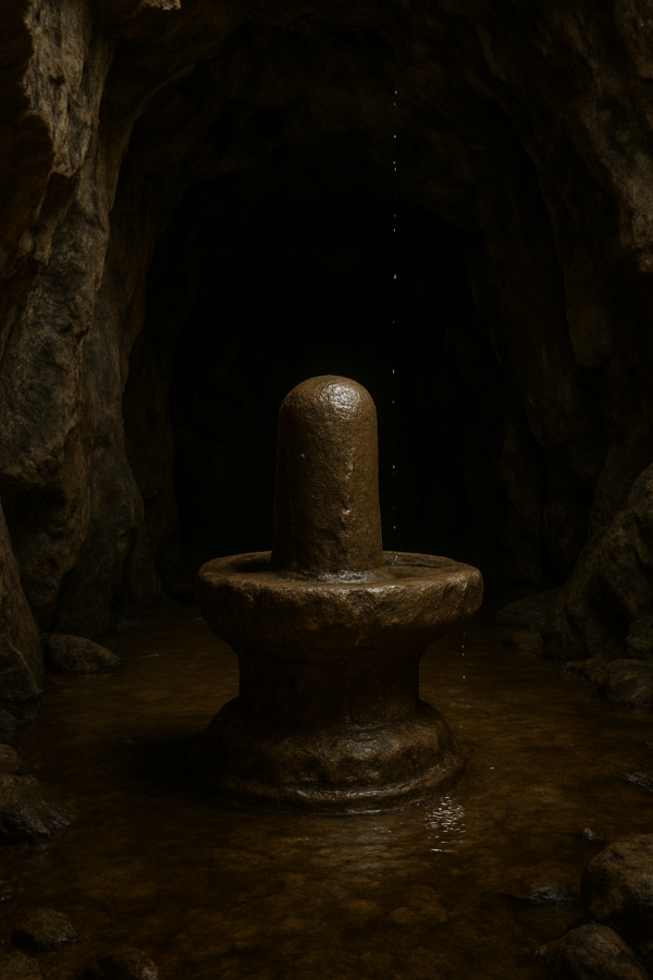 rock cave shivalinga_simple, printable art, 300 DPI