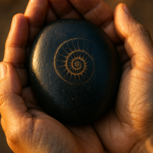 shaligram in dawn light_simple, printable art, 300 DPI