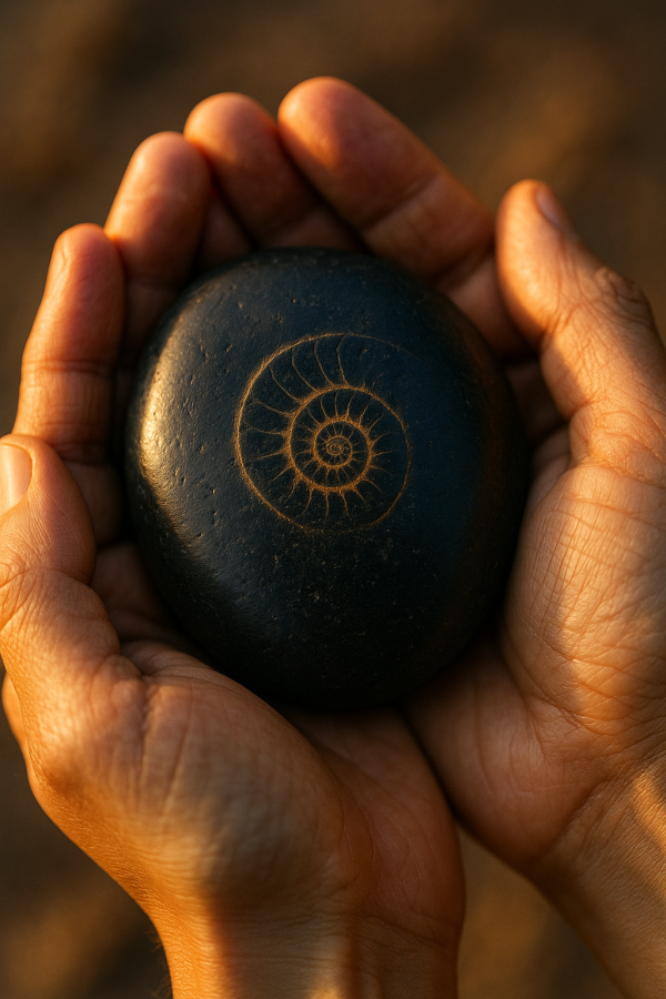 shaligram in dawn light_simple, printable art, 300 DPI