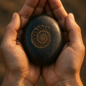 shaligram in dawn light_simple, printable art, 300 DPI