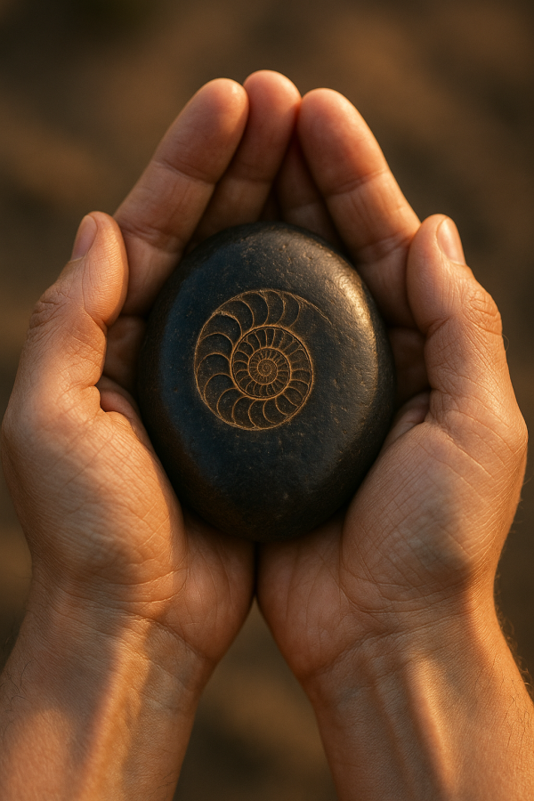 shaligram in dawn light_simple, printable art, 300 DPI