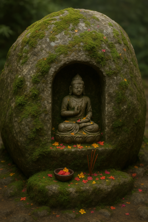 sacred boulder shrine_simple, printable art, 300 DPI