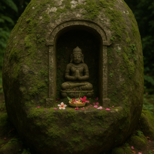 sacred boulder shrine_simple, printable art, 300 DPI