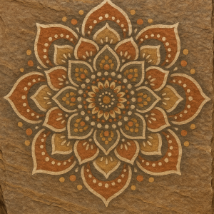 earthy mandala stone_simple, printable art, 300 DPI