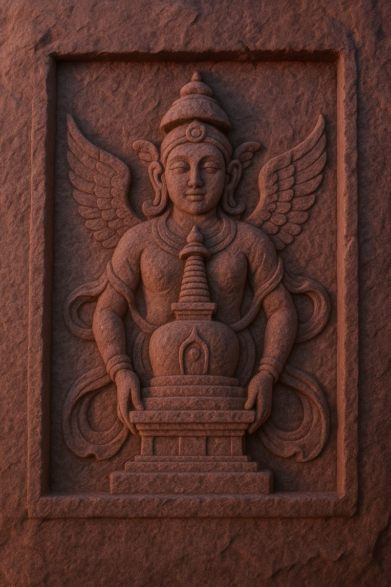 Pink Dusk Stupa Relief_