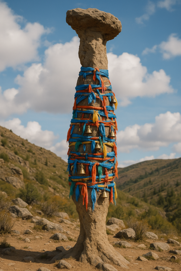 sacred rock pillar_simple, printable art, 300 DPI