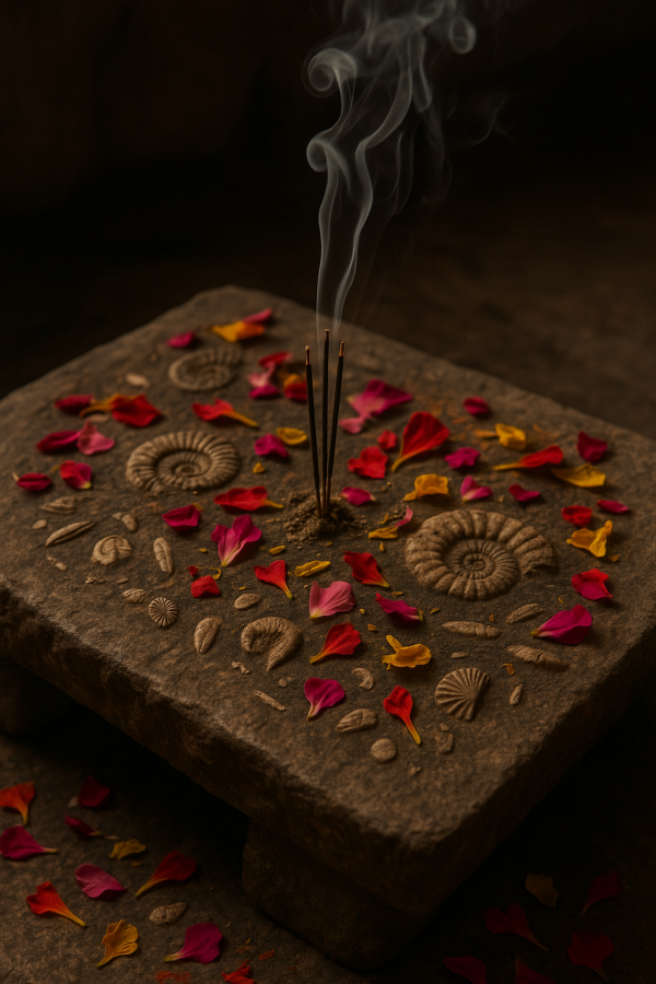 fossil ritual altar_simple, printable art, 300 DPI