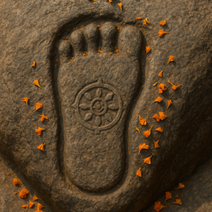 sacred footprint carving_, printable art, 300 DPI