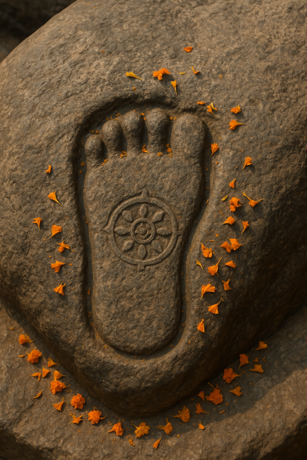 sacred footprint carving_, printable art, 300 DPI