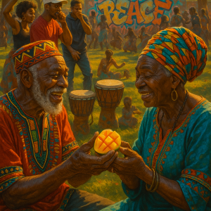 1028_afrocentric park harmony_simple, printable art, 300 DPI
