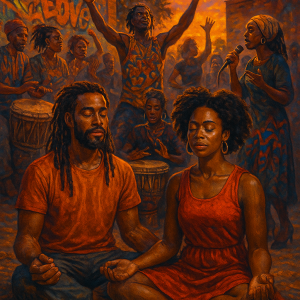 afrocentric festival meditation_simple, printable art, 300 DPI