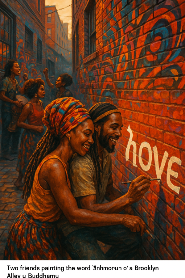 afrocentric love mural_simple, printable art, 300 DPI