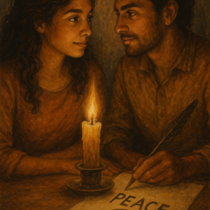 candlelit rhythmic connection_simple, printable art, 300 DPI