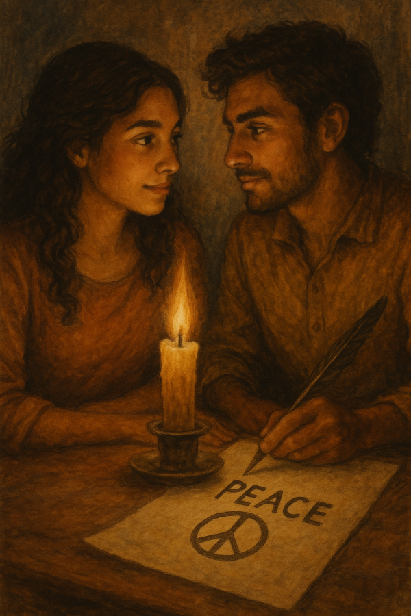candlelit rhythmic connection_simple, printable art, 300 DPI