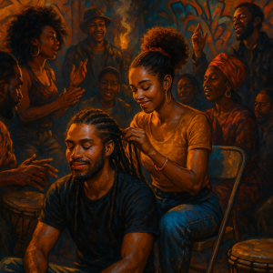 afrocentric community celebration_simple, printable art, 300 DPI
