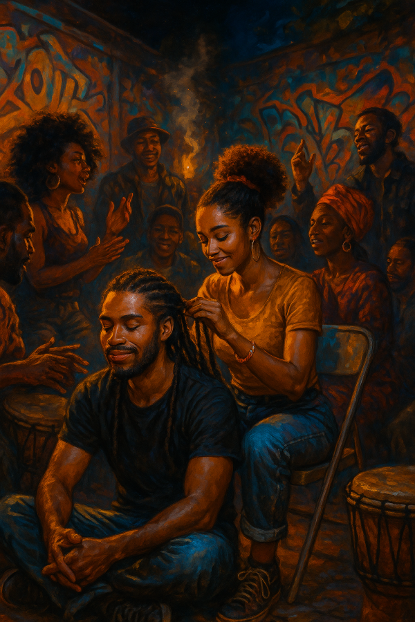 afrocentric community celebration_simple, printable art, 300 DPI