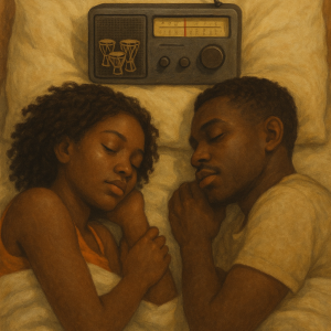 radio with african drums_simple, printable art, 300 DPI
