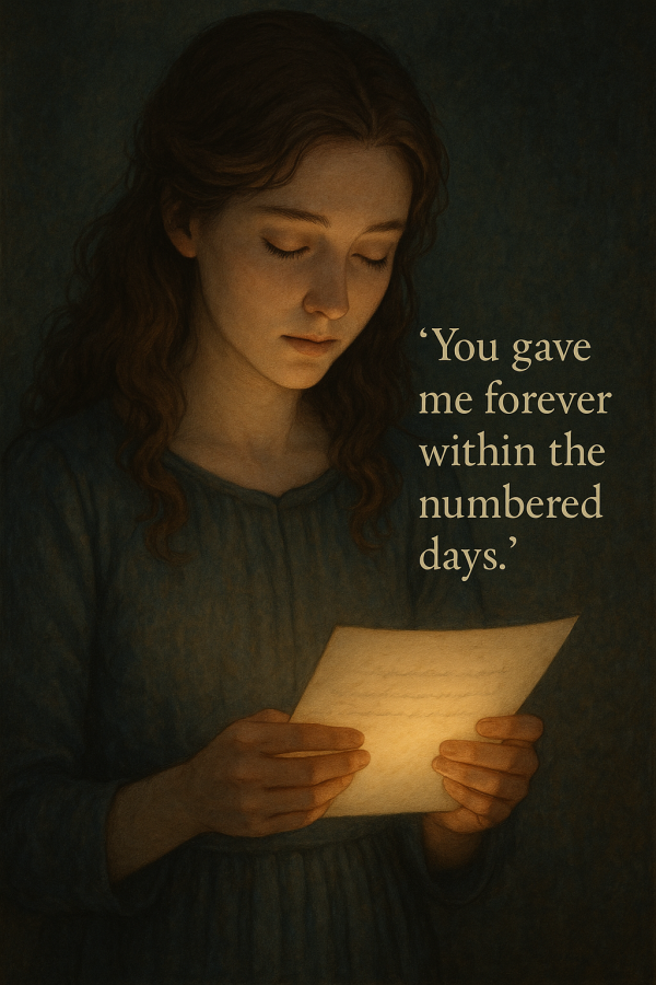 glowing letter of forever_simple, printable art, 300 DPI